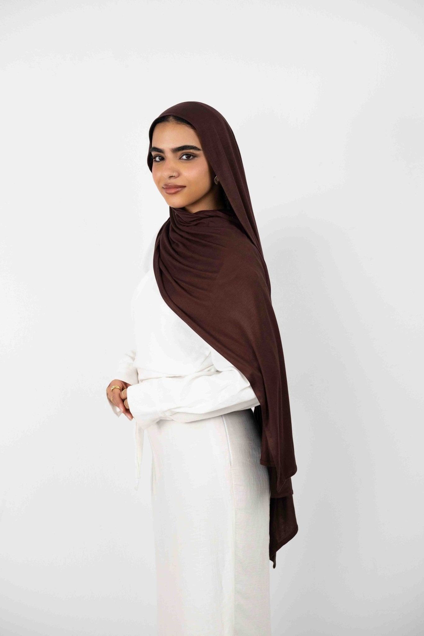 Cotton Lycra Chocolate Cascade - VenoraVEN020